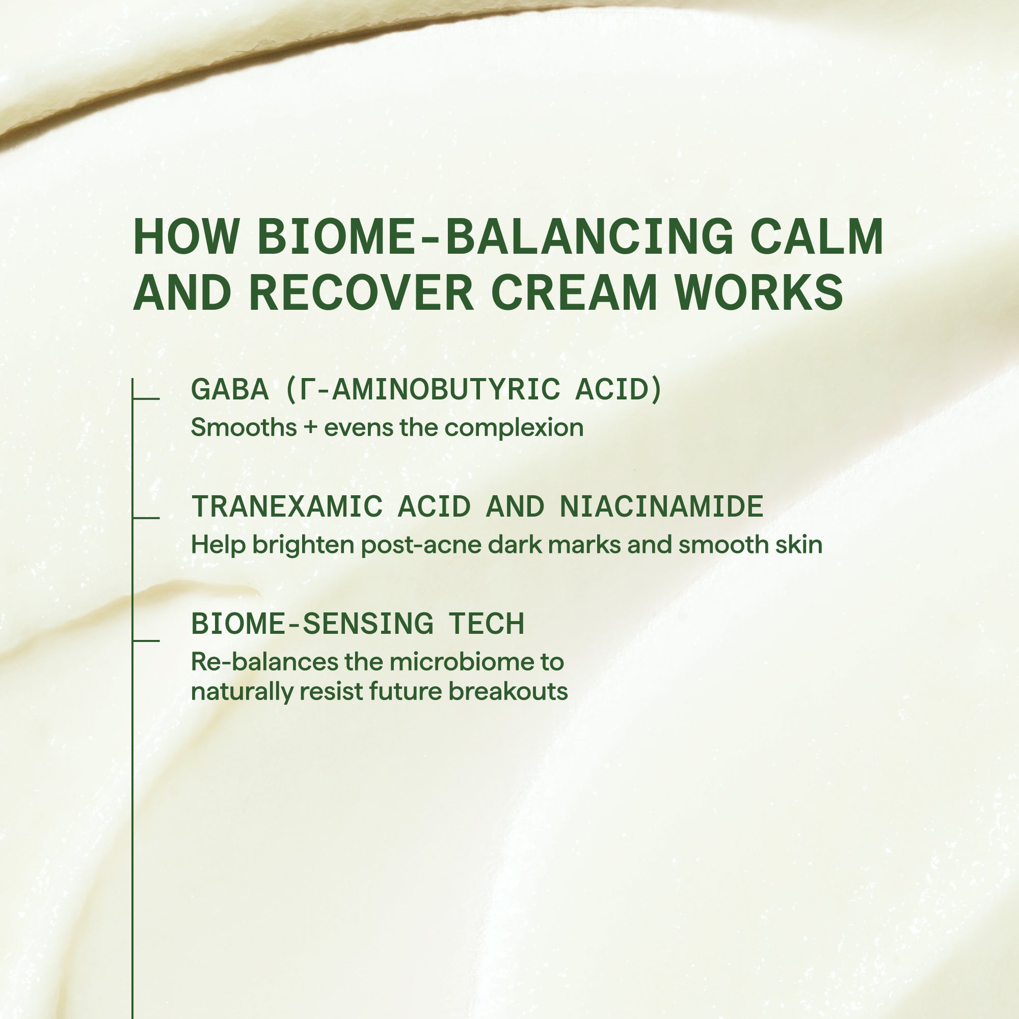 Murad Biome-Balancing Calm & Recover Cream moisturiser for hormonal breakouts and perimenopause skin ingredients highlight
