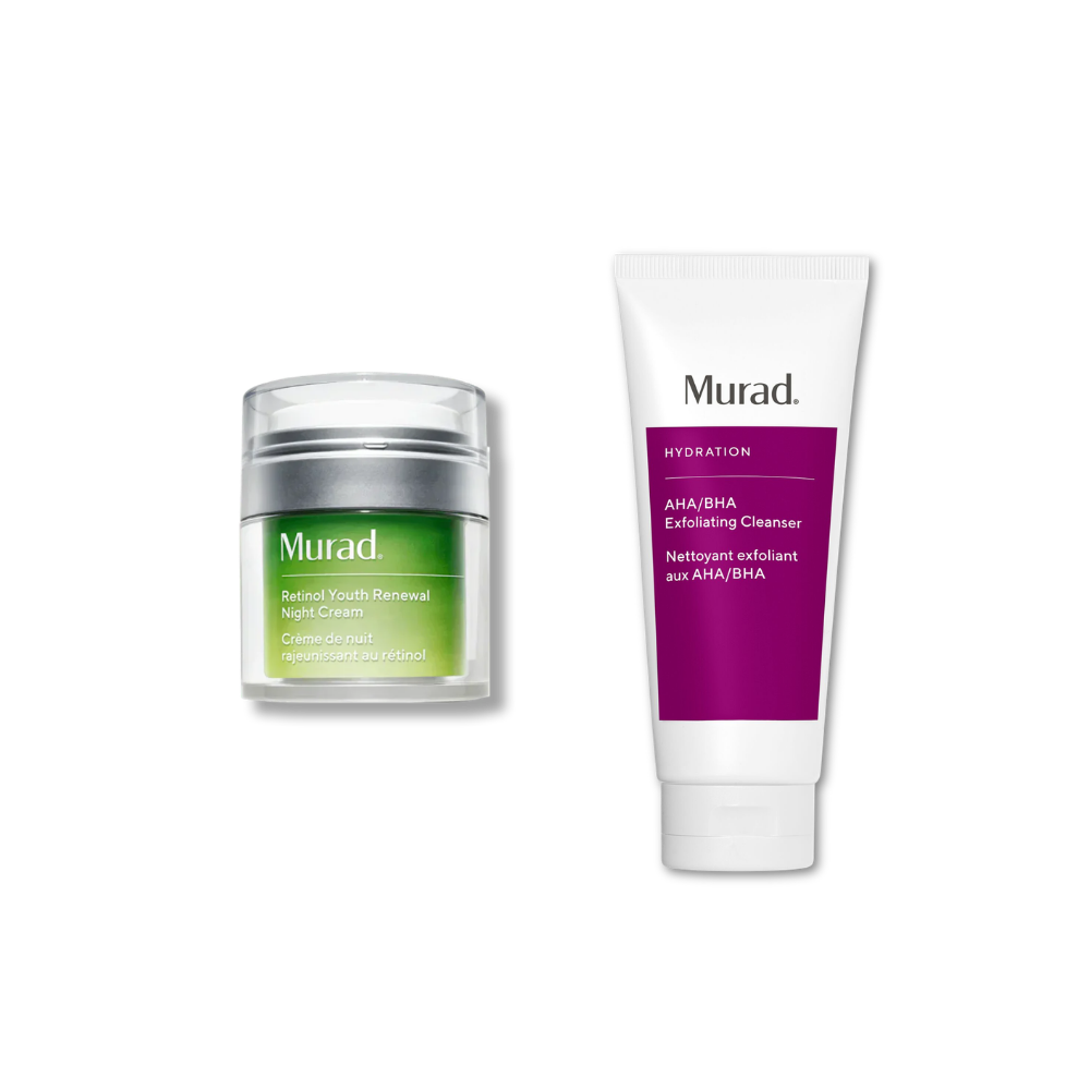 Retinol Youth Renewal Night Cream + AHA/BHA Exfoliating Cleanser Duo
