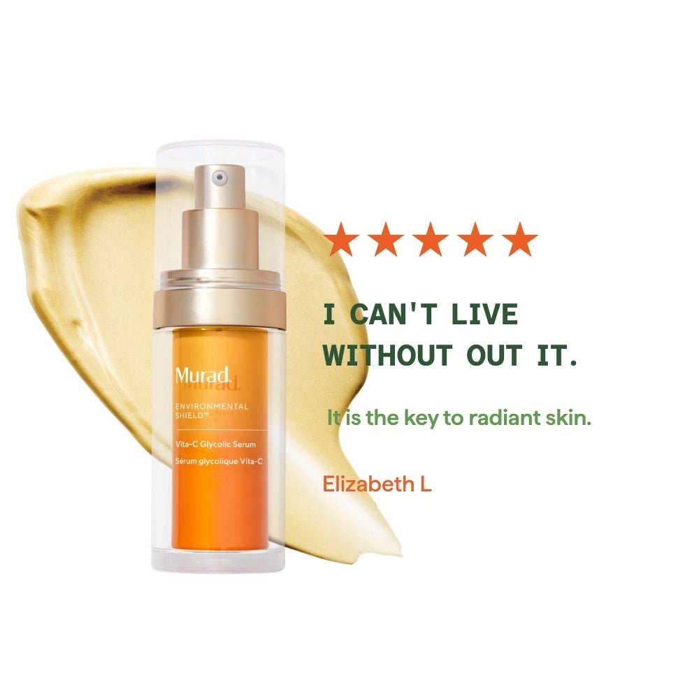5 star review of murad's glycolic serum for brightening and radiant skin